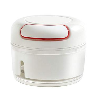 Imagem de Cortador de alimentos manual – Mini triturador de mão cortador de alho picador portátil de tempero, massageador de mão, processador de alimentos, prensador de minerador de vegetais, Branco