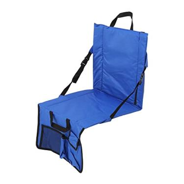 Imagem de Cadeira para Camping,Almofada de Assento de Est¨¢dio, Cadeira Dobr¨¢vel de Est¨¢dio ?ngulo Ajust¨¢vel 600D Oxford Almofadas de Bleacher Port¨¢teis com Bolso e Suporte para as Costas(Blue), Cadeira de
