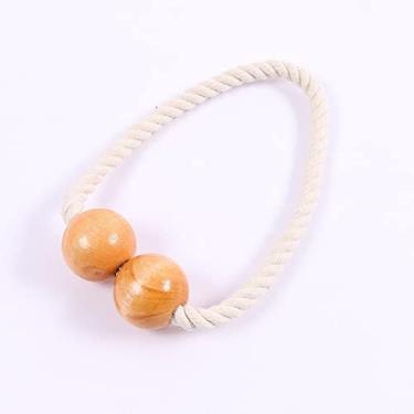 Imagem de 1 peça de filamento de poliéster cor magnética portátil prendedor de amarração ganchos bola fivela clipe cortina suprimentos decoração para casa, cor da natureza