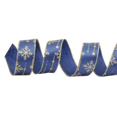 Imagem de Fita Natalina Marfim C/flocos Our 1un 3,80cmx9,14mts 1012953