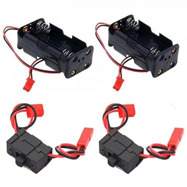 Imagem de Conjunto de 2 interruptores de energia ShareGoo On/Off Receptor de bateria e 4 células AA Caixa de suporte com plugue JST para HSP Redcat 1/8 1/10 RC Nitro Power Caminhão rastreador de carro