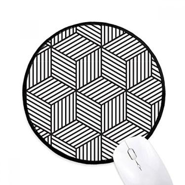 Imagem de DIYthinker Tapete de mouse simples arte ilustração grão padrão desktop escritório tapete redondo para computador