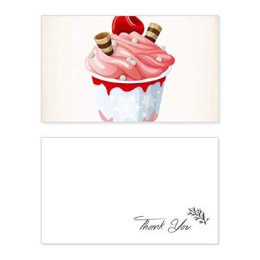 Imagem de Sabor de cereja rosa doce sorvete cartão de agradecimento papel de aniversário saudação casamento apreciação