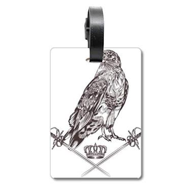 Imagem de Águia espada coroa animal estilo barroco mala etiqueta bagagem cartão pendurado etiqueta, Multicolorido.