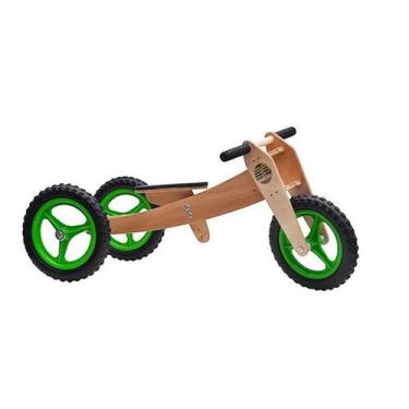Imagem de Woodbike 3X1 Verde Triciclo Infantil Bicicleta De Equilíbrio - Woodlin
