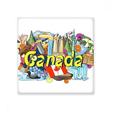 Imagem de Rocky Mountains CN Tower Maple Canada cerâmica azulejo brilhante decalque pedra adornada tijolo vitrificado