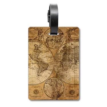 Imagem de Mapa-múndi Veias Padrão Fundo Mala Bolsa Etiqueta Etiqueta Cartão de Bagagem Scutcheon Etiqueta