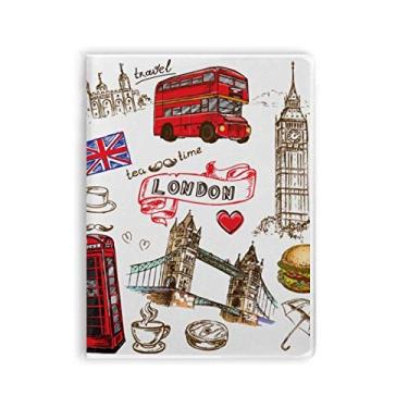 Imagem de Diário de capa macia para caderno de hambúrguer de carro de ônibus do Reino Unido