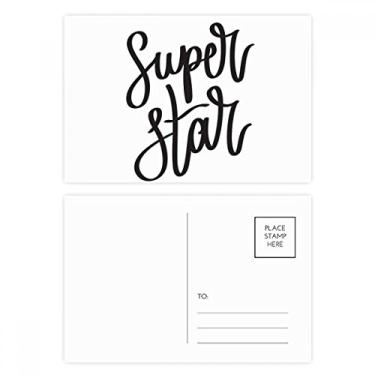 Imagem de Conjunto de cartões postais Super Star com citação de aniversário, cartão de agradecimento