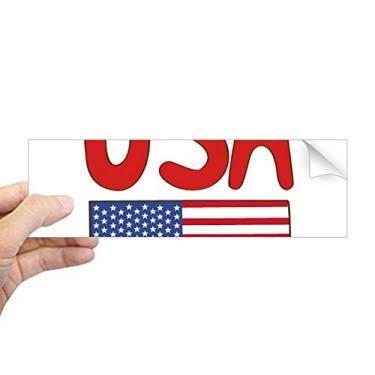 Imagem de DIYthinker Adesivo retangular com estampa vermelha da bandeira nacional americana para notebook, janela