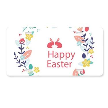 Imagem de DIYthinker Etiqueta de aço inoxidável para decoração de placa de licença Happy Easter Religion Festival Folhas