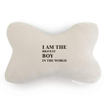 Imagem de DIYthinker Almofada para apoio de cabeça I Am The Bravest com acabamento de carro, almofada para decoração de pescoço