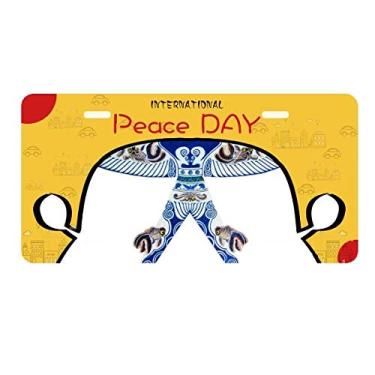 Imagem de DIYthinker Placa de licença tradicional de pipa da cultura chinesa para decoração de carro, dia da paz