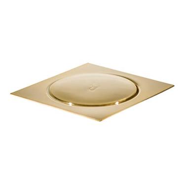 Imagem de Grelha Click para ralo em aço inox dourado 15x15 GO5190 Linha Gold Ducon Metais