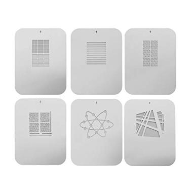 Imagem de 6 pçs/set Gobos Placas gráficas Placas de metal com padrões ocos para ótica Snoot Cônico Focalize Condenser Art Efeitos especiais em forma de feixe de luz Fotografia de luz Acessórios de luz