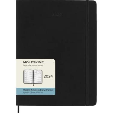 Imagem de Moleskine 2024 Monthly Planner, 12M, Extra Large, Black, Soft Cover (7.5 x 10)
