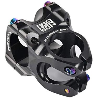 Imagem de Haste de bicicleta 31,8 de 35 mm, liga de alumínio, CNC, haste curta para guidão, ultraleve MTB BMX DH FR para a maioria das bicicletas, bicicleta de estrada, mountain bike, acessórios de guidão de ciclismo (preto)