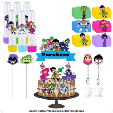 Imagem de Kit Festa #kf Os Jovens Titãs Forminha Tubete Topper