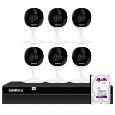 Imagem de Kit 6 Câmeras Wi-Fi iMx C Intelbras Visão Superwide e Inteligência Artificial Branca + Gravador Intelbras NVR NVD 1408 8 Canais + HD 1TB Purple
