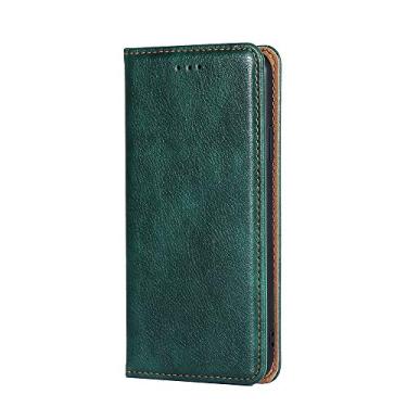 Imagem de LXURY Capa flip para iPhone 15 Pro Max/15 Pro/15 Plus/15, capa de couro tipo carteira para celular com suporte para cartão, capa protetora à prova de choque de corpo inteiro, verde, 15 Pro