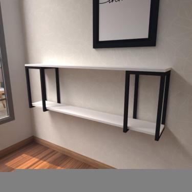 Imagem de Aparador Industrial Branco Off White Moderno Cantinho Café Escritorio Simples Sala Estar Quarto