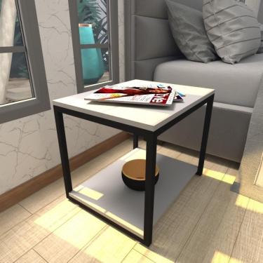 Imagem de Mesa De Cabeceira Industrial Cinza Mdf Canto Quarto Mesas De Cabeceira Mesinha Cabeçeira Cabiceira