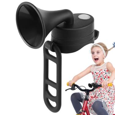 Imagem de Buzina de bicicleta elétrica - Sino de bicicleta elétrica - Buzina de bicicleta elétrica para adultos, campainha eletrônica de bicicleta operada com botão alto à prova d'água Hixip