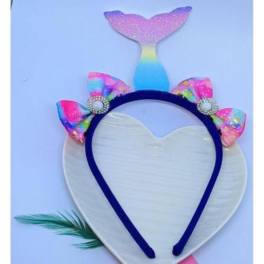 Imagem de Tiara de Cabelo Arquinho Infantil Personagens Princesas Barbie Sereia Lol festa Aniversário