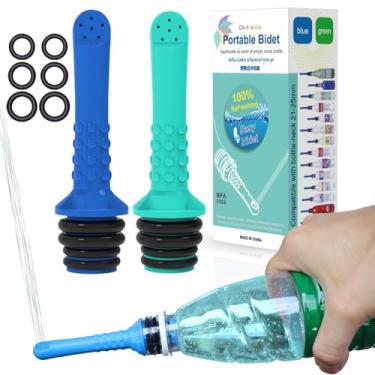 Imagem de TONELIFE 2 peças de Bidê Portátil para Banheiro ou Viagem. Tubo de chuveiro universal para viagens, compatível com cada garrafa. Discreto, ecológico, mini, idoso, pulverizador, bio, pessoal, portátil