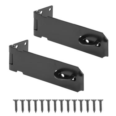 Imagem de YONSIN Cadeado de porta de 12,7 cm, trava de ferrolho de segurança, 2 peças, fecho de ferrolho para porta, janela, gabinete, caixa de ferramentas, cerca, aço inoxidável 304, acabamento preto fosco