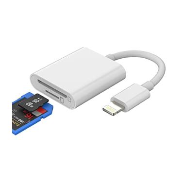 Imagem de zoyuzan Leitor de Cartão Micro SD, Adaptador Lightning, Compatível com iPhone 13/12/11/XR/XS/8/7/6, Cartão SD/MicroSD, Transmissão Rápida, Seguro e Portátil