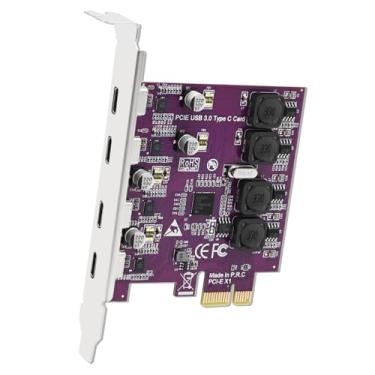 Imagem de FebSmart 4 portas USB-C de 5 Gbps PCI Express cartão de expansão USB 3.0 para Windows 11, 10, 8.x, 7, Vista, XP Desktop PCs, tecnologia integrada de autoalimentação, sem necessidade de fonte de