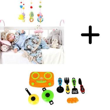 Imagem de Kit Boneca Bebe Reborn Cegonha Reborn Dolls 22 Itens + Kit Brinquedo C