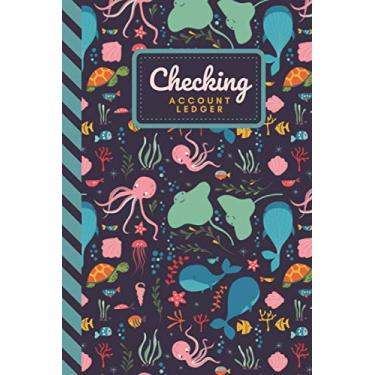 Imagem de Checking Account Ledger: Pink Octopus Blue Whale - Ocean Animal Pattern / Small Check Register for Personal Checkbook / 2,400+ Entries / Spending - ... Notebook / For Organized Person