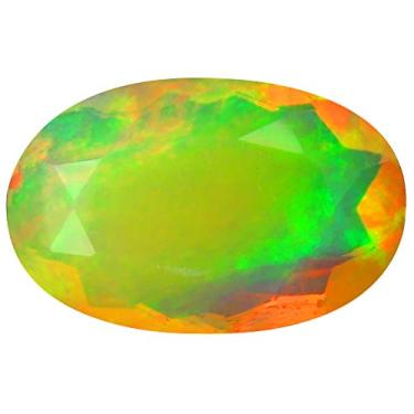 Imagem de 2,90 ct AAA+ Gem de qualidade corte oval (14 x 9 mm) opala arco-íris não aquecida genuína e extraída da pedra preciosa solta da Terra