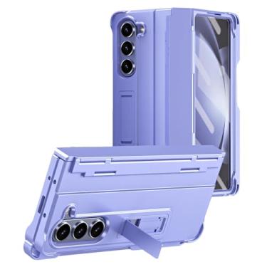 Imagem de POYUFRG Capa à prova de choque para Samsung Galaxy Z Fold 6, proteção total da dobradiça, capa dobrável invisível com suporte para caneta S, roxa
