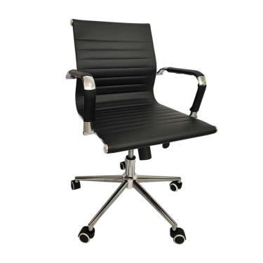 Imagem de cadeira de escritório secretária giratória esteirinha preta