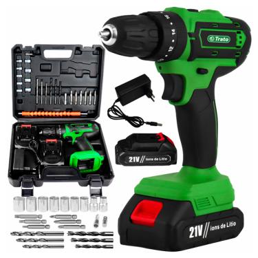 Imagem de Parafusadeira Furadeira 21v Profissional 2 Baterias Led Tpar21