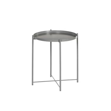 Imagem de Mesa Lateral em Metal Brass 52 cm x 47 cm Cinza