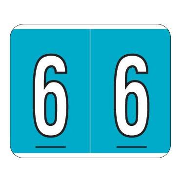 Imagem de Doctor Stuff - File Folder Labels, Number 6, KARDEX PSF - 138 Match - KXNM Series Chart Stickers, Blue, 1-1/4" x 1-1/2", #6, 500/Roll