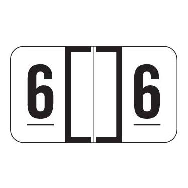 Imagem de Doctor Stuff - File Folder Labels, Number 6, JETER 0300 Match - JANM Series Chart Stickers, White, 15/16" x 1-5/8", #6, 500/Roll