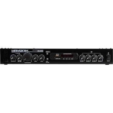 Imagem de HAYONIK, Amplificador Multi Setores com 4 canais, 400W RMS, Volumes Independentes, Bluetooth, USB, Rádio FM, Entrada para Microfone, Equalizador - MS4000