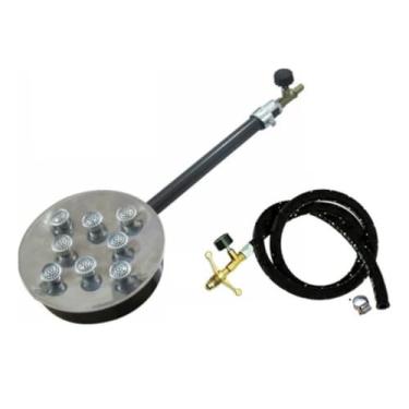 Imagem de Kit Queimador Grande De Inox C/Mangueira 1m P/Botijão P13