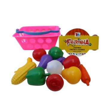 Imagem de Genérico Frutas e Legumes + Cestinha Feirinha Brinquedo Cozinha Infantil 13 peças