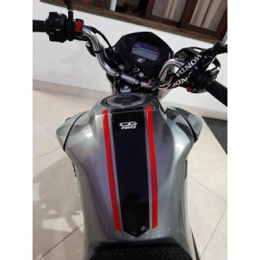 Imagem de Adesivo Faixa Gravata Titan Cg 160 Resinado- Preto/verm Gv51 - Resitan