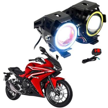 Imagem de Kit Led Farol Milha Moto CB500R 2017 2018 2019 Angel Eye U7 - U7Led