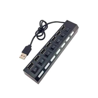 Imagem de Extensor Hub Usb 7 Portas 2.0 Pc Pen Drive Hd Externo - LAURUS