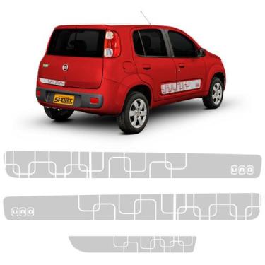 Imagem de Adesivos Faixa Lateral Novo Uno Vivace Evo 2012 Cinza - SPORTINOX