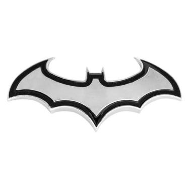 Imagem de Emblema Rígido Morcego Batman Cromado C/ Preto 4 cm (A) x 8 cm (L) - M