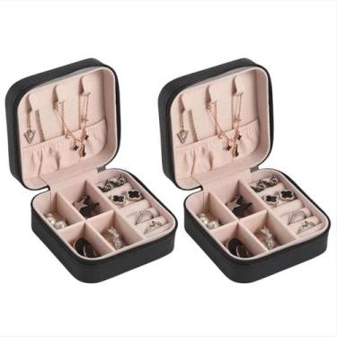 Imagem de Kit 2 Mini Porta Joias Com Divisória portatil varias cores lembrança f